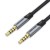 Кабель Audio Aux 3.5мм-3.5мм Vention TRRS M/M Round Nylon gold-plated 0.5m Grey (BAQHD)