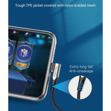 Кабель Type-C-Type-C Vention TPE Nylon 90° Degree PD 100W 5A 480Mbps nickel-plated 1.5m Grey (TAKHG)