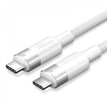 Кабель Type-C-Type-C 3.2 Gen2 Vention TPE Nylon Braided 4K 60Hz 100W 5A 10Gbps 2m White (TRGWH)