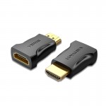 Адаптер HDMI-HDMI Vention F/M Straight 90 4K 60Hz gold-plated Black (AIMB0)
