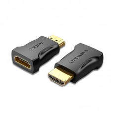 Адаптер HDMI-HDMI Vention F/M Straight 90 4K 60Hz gold-plated Black (AIMB0)