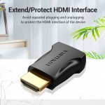 Адаптер HDMI-HDMI Vention F/M Straight 90 4K 60Hz gold-plated Black (AIMB0)