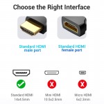 Адаптер HDMI-HDMI Vention F/M Straight 90 4K 60Hz gold-plated Black (AIMB0)