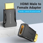 Адаптер HDMI-HDMI Vention F/M Straight 90 4K 60Hz gold-plated Black (AIMB0)