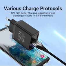 Сетевое зарядное устройство 1USB Vention 18W QC3.0 2.4A White (FABW0-EU)
