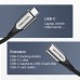 Удлинитель Type-C-Type-C 3.1 Vention Nylon M/F Thunderbolt 3 4K 60Hz PD 60W 5Gbps 3A 1m Grey (TABHF)
