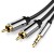 Кабель Audio 3.5мм-2RCA Vention PVC gold-plated 2m Black (BCFBH)
