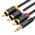 Кабель Audio 3.5мм-3RCA Vention F/F 24К gold-plated Aluminum Shell 2m Black (VAB-R07-B200)