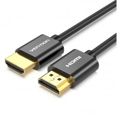 Кабель HDMI-HDMI v.2.0 Vention Ultra Thin Alloy Shell 4K 60Hz 18Gbps gold-plated 1m Black (AATBF)