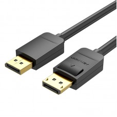 Кабель DisplayPort-DisplayPort v1.2 Vention 4K 60Hz 21.6Gbps gold-plated 3m Black (HACBI)