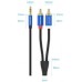 Кабель Vention 3.5мм-2RCA TPE Cotton Braided 1.5m gold-plated Blue (BCPLG)