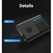 Усилитель сигнала HDMI-HDMI Vention F/F 4K 60Hz 18Gbps (до 60м) gold-plated Black (AIEB0)