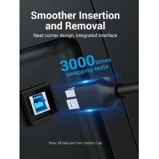Кабель USB-Type-B 3.0 Vention PVC 2m 5Gbps Black (COOBH)