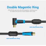 Кабель Coaxial Vention антенный F/F угол 90 1m gold-plated Black (VAV-A02-B100)