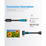 Кабель Coaxial Vention антенный F/F угол 90 1m gold-plated Black (VAV-A02-B100)