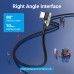 Кабель Type-C-Type-C Vention TPE Nylon 90° Degree PD 100W 5A 480Mbps nickel-plated 1m Grey (TAKHF)