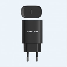Сетевое зарядное устройство 1Type-C Vention PD 20W QC4.0 2.4A Black (TC-055-EU-B)