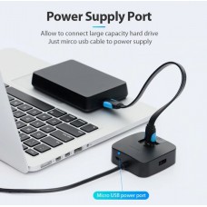 USB HUB Vention USB-USB 4USB 3.0 0.5m Black (CHBBD)
