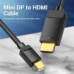 Кабель MiniDisplayPort-HDMI v.1.4 Vention 4K 30Hz gold-plated 2m Black (HAHBH) Кабель MiniDisplayPort-HDMI v.1.4 Vention 4K 30Hz gold-plated 2m Black (HAHBH)