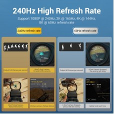 Кабель DisplayPort-DisplayPort v1.4 Vention PVC Shell 8K 60Hz 4K 144Hz 2K 165Hz 32.4Gbps 2m Black (HCDBH)