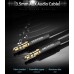 Кабель Audio Aux 3.5мм-3.5мм M/M Vention gold-plated 0.5m Black (P350AC050-B-M)