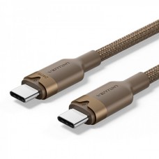 Кабель Type-C-Type-C Vention Alum Allo Nylon-Braided E-Marker Chip PD3.1 240W 5A 480Mbps 1m Gold (TRIJF)