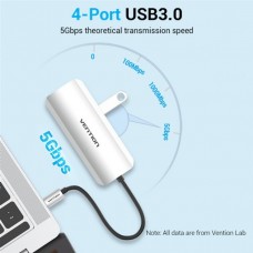 USB HUB 5 в 1 Vention Type-C-USB-MicroUSB 4USB 3.0 2A 5Gbps 0.15m Grey (TNAHB)