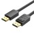 Кабель DisplayPort-DisplayPort v1.2 Vention PVC 4K 60Hz 21.6Gbps gold-plated 1m Black (HACBF)
