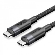 Кабель Type-C-Type-C 3.2 Gen2 Vention TPE Nylon Braided 4K 60Hz 100W 5A 10Gbps 2m Black (TRGBH)