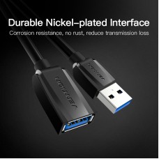 Удлинитель USB-USB 3.0 Vention F/M Flexible Round 5Gbps 2m Black (VAS-A45-B200)