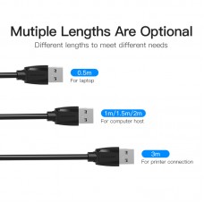 Удлинитель USB-USB 3.0 Vention F/M Flexible Round 5Gbps 2m Black (VAS-A45-B200)