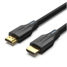 Кабель HDMI-HDMI v.2.1 Vention Cotton Braided 8K 60Hz 4K 120Hz 48Gbps HDR 3D 1m Black (AAUBF)