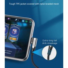 Кабель Type-C-Type-C Vention TPE Nylon Double 90° Degree PD 100W 5A 480Mbps nickel-plated 1.5m Grey (TANHG)