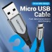 Кабель USB-MicroUSB Reversible Vention TPE Nylon 3A 480Mbps nickel-plated 0.5m Grey (COCHD)