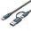 Кабель 2 в 1 USB-Type-C Vention PVC PD 60W 3A 480Mbps nickel-plated 0.5m Black (CQLBD)