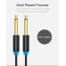 Кабель Audio 6.35мм-6.35мм Vention F/F PVC Shell gold-plated 5m Black (BAABJ)