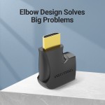 Адаптер HDMI-HDMI Vention F/M Left 270 4K 60Hz gold-plated Black (AIQB0)