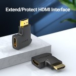 Адаптер HDMI-HDMI Vention F/M Left 270 4K 60Hz gold-plated Black (AIQB0)