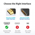 Адаптер HDMI-HDMI Vention F/M Left 270 4K 60Hz gold-plated Black (AIQB0)