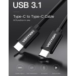 Кабель Type-C-Type-C 3.1 Vention PVC Shell Thunderbolt 3 4K 60Hz PD 60W 3A 5Gbps nickel-plated 1.5m Black (CAUBG) Кабель Type-C-Type-C 3.1 Vention PVC Shell Thunderbolt 3 4K 60Hz PD 60W 3A 5Gbps nickel-plated 1.5m Black (CAUBG)