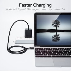Кабель Type-C-Type-C 3.1 Vention PVC Shell Thunderbolt 3 4K 60Hz PD 60W 3A 5Gbps nickel-plated 1.5m Black (CAUBG)