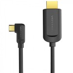 Кабель Vention Type-C-HDMI v2.0 4K 60Hz Degree 90° 1.5m PVC Black (CGVBG) Кабель Vention Type-C-HDMI v2.0 4K 60Hz Degree 90° 1.5m PVC Black (CGVBG)