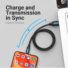 Кабель USB-Type-C Vention Upgrade PVC 3A 5Gbps nickel-plated 1m Grey (COFHF)