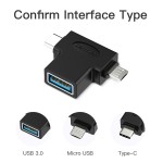 Адаптер MicroUSB-Type-C-OTG 3.0 Vention Black (CDIB0)