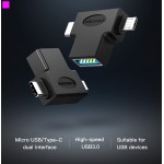 Адаптер MicroUSB-Type-C-OTG 3.0 Vention Black (CDIB0)