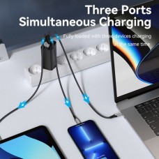 Сетевое зарядное устройство Vention 2USB 1Type-C PD 65W 3A PD3.0+QC4.0 Black (FEDB0-EU)