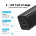 Сетевое зарядное устройство Vention 2USB 1Type-C PD 65W 3A PD3.0+QC4.0 Black (FEDB0-EU)