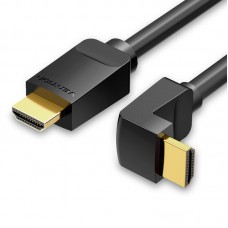 Кабель HDMI-HDMI v.2.0 Vention 4K 60Hz 18Gbps 30AWG 90 HDR Video gold-plated 1.5m Black (AAR-B)