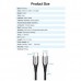Кабель Type-C-Type-C Vention TPE Nylon PD 60W 3A 480Mps nickel-plated 0.5m Grey (TADHD)