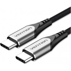 Кабель Type-C-Type-C Vention TPE Nylon PD 60W 3A 480Mps nickel-plated 0.5m Grey (TADHD)